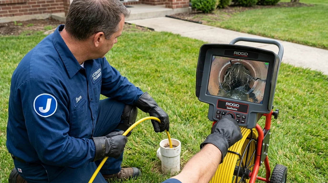 Sewer camera inspection being performed by Johns Plumbing LLC in New Windsor